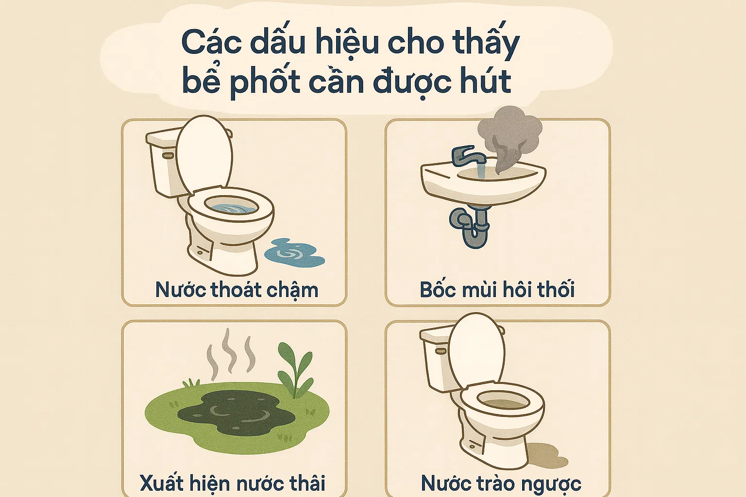 Các dấu hiệu cho thấy bể phốt cần được hút